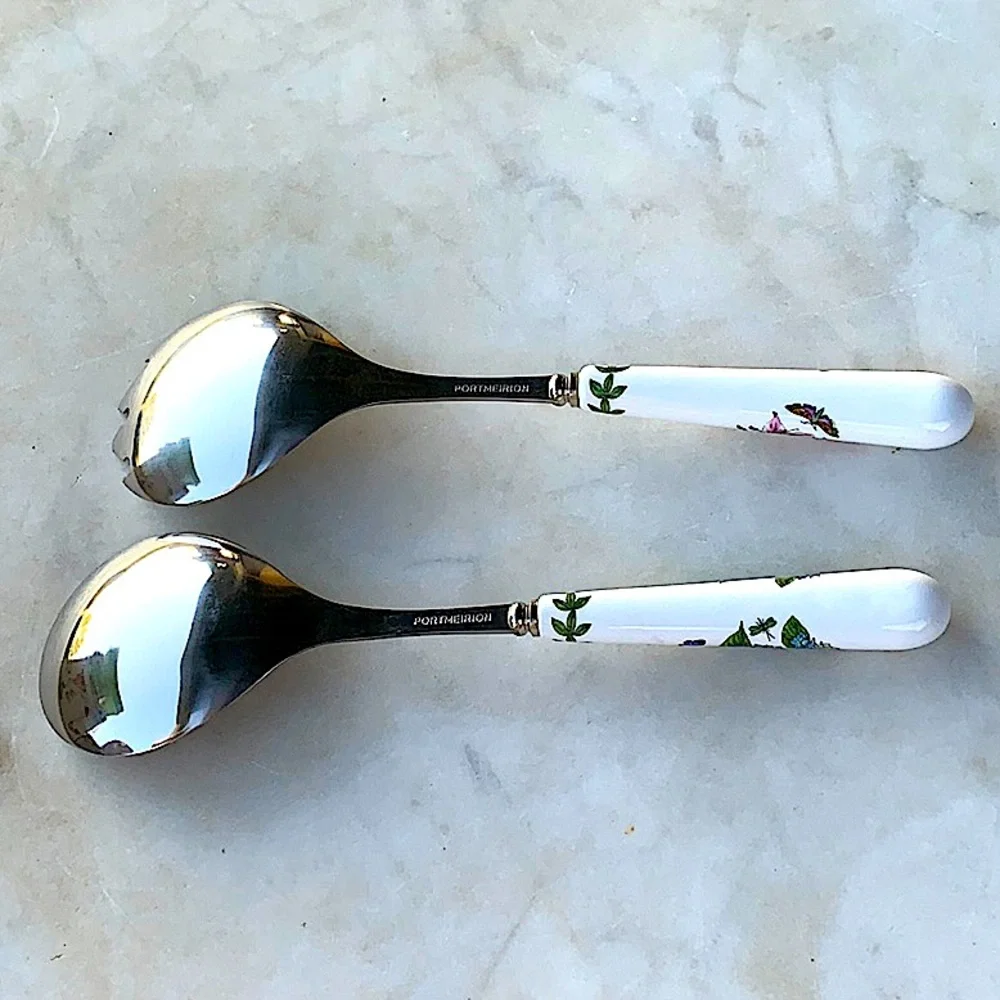 PORTMEIRION BOTANIC GARDENS SALAD SERVERS SET OF 2
